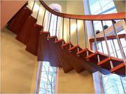 Лестница маршевая деревянная под заказ покупка в Харькове